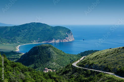 Montenegro. Sea, mountains and town photo