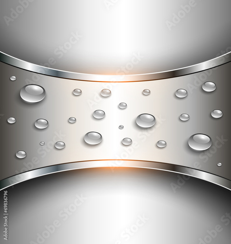 Abstract background metallic with water drops