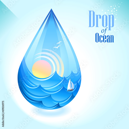 Sunset in a drop of ocean