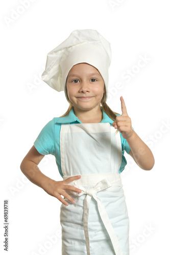 Pretty girl in chef uniform