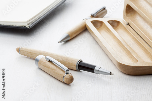 Wooden ball pen and roller pen