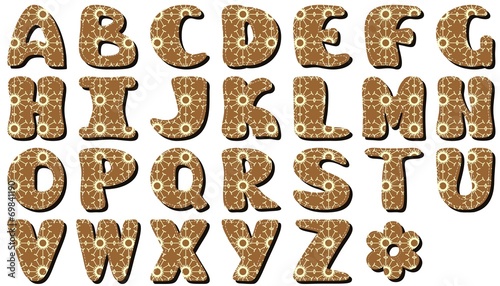 scrapbook alphabet on white background