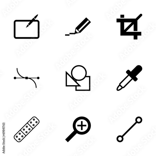 Vector black graphic design icons set