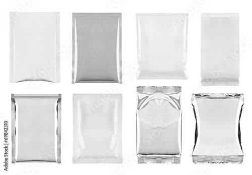 aluminum white bag package food template