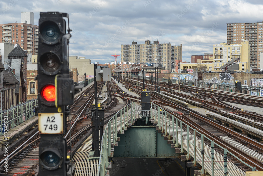 Naklejka premium Brighton Beach Subway Station, New York