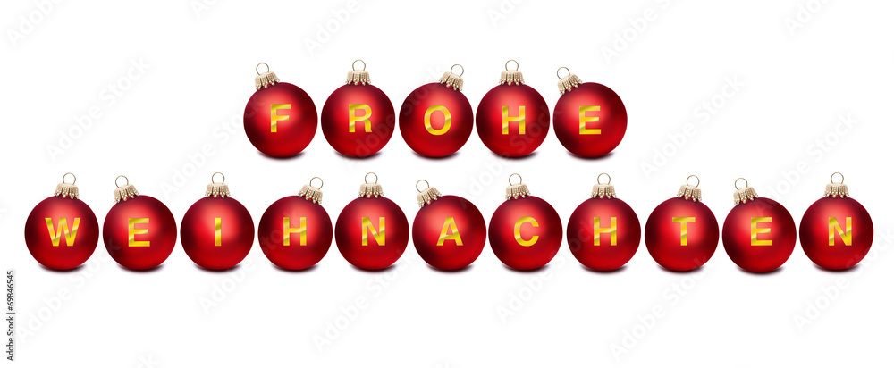 Obraz premium Weihnachtskugeln Frohe Weihnachten