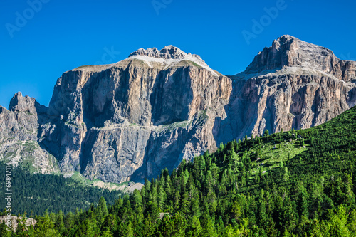 Sass Pordoi south face (2952 m) in Gruppo del Sella, Dolomites m