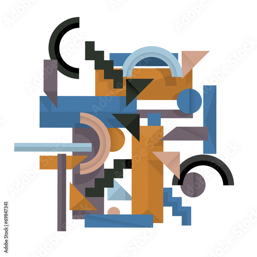3d geometric background in cubism style