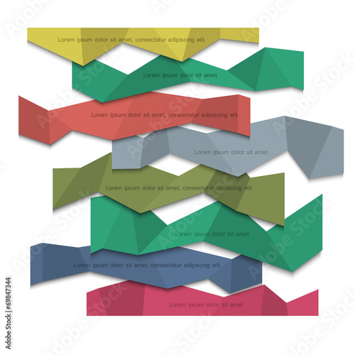 3d colored paper banners - origami style