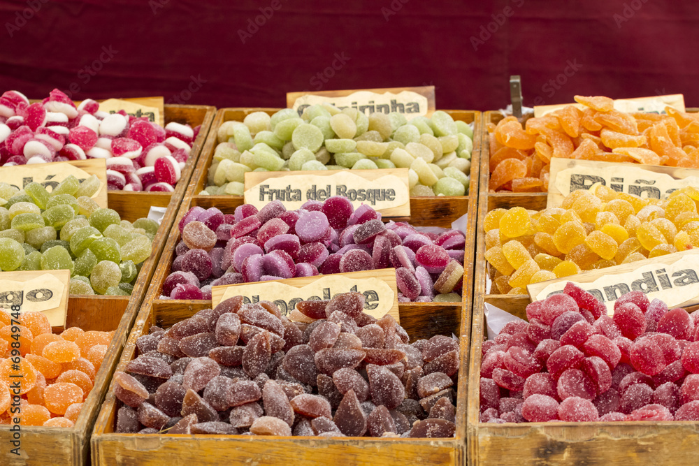 artisan candies in a medieval fair, spain artisan candies in a medieval fair, spain