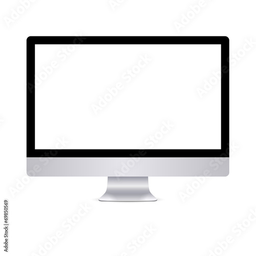 Vector computer display with blank white screen