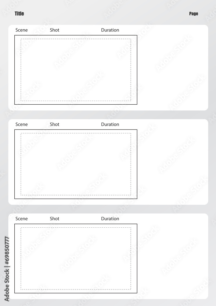 Professional of film storyboard template vertical