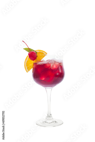 Cocktails on white background.