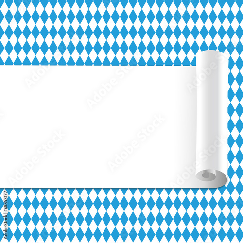 Oktoberfest Hintergrund Muster Zettel gerollt Textfreiraum mitte