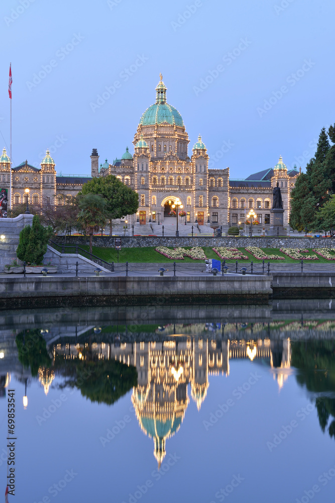British Columbia Parliament Buildings at early dawn