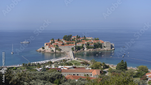 Sveti Stefan, view form the top, Montenegro