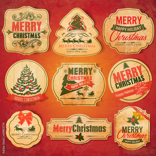 xmas sticker retro