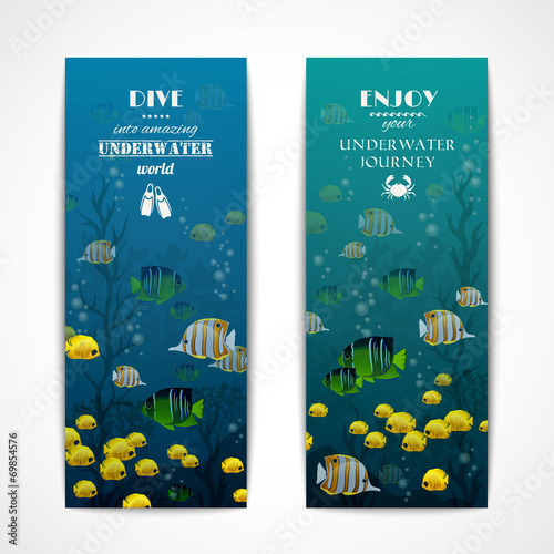 Diving vertical banners photo