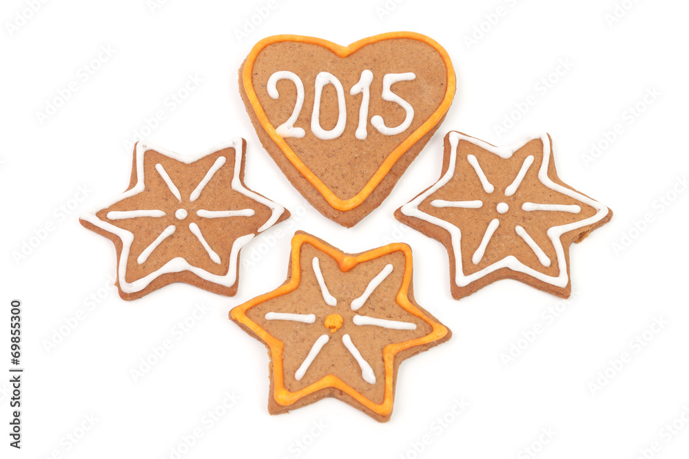 Homemade new year cookies - 2015 number Homemade new year cookies - 2015 number