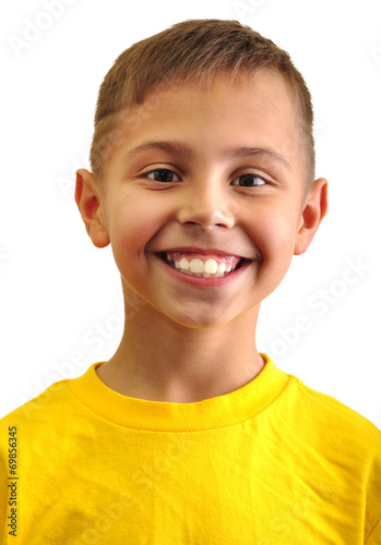 portrait of happily smiling boy