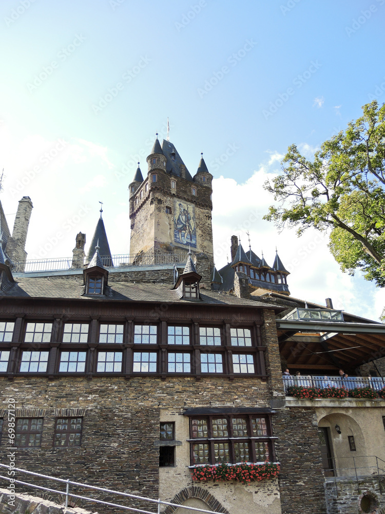 view of Cochem Imperial castle in Germany
