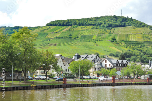 Moselle waterfront of Ellenz Poltersdorf village