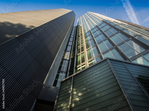 Skyline of business buildings in Frankfurt, Germany