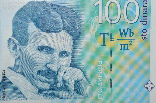 nikolas tesla serbian banknote dinar