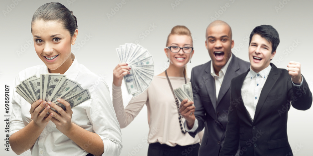 team of young successful business people team of young successful business people