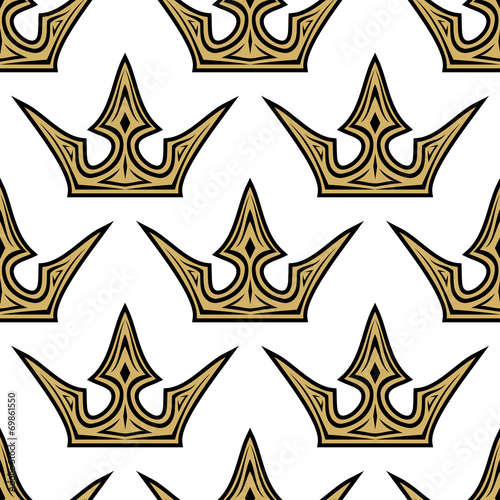 Seamless pattern of golden crowns