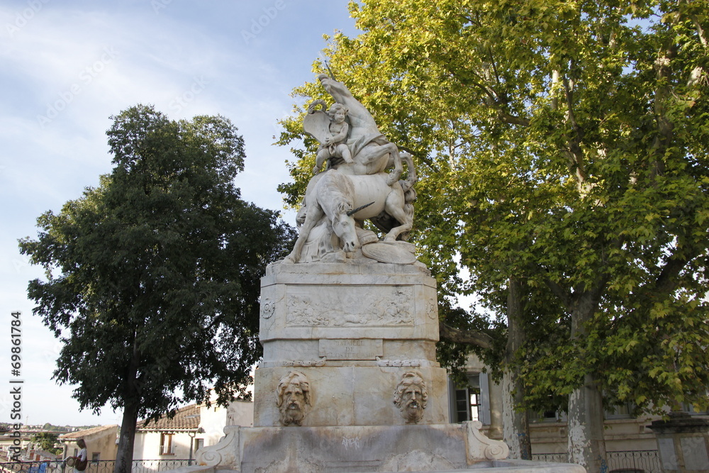 Statue d'un jardin à Montpellier, Occitanie	