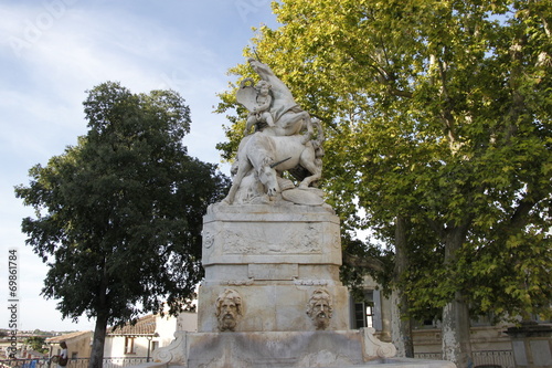 Statue d'un jardin à Montpellier, Occitanie 