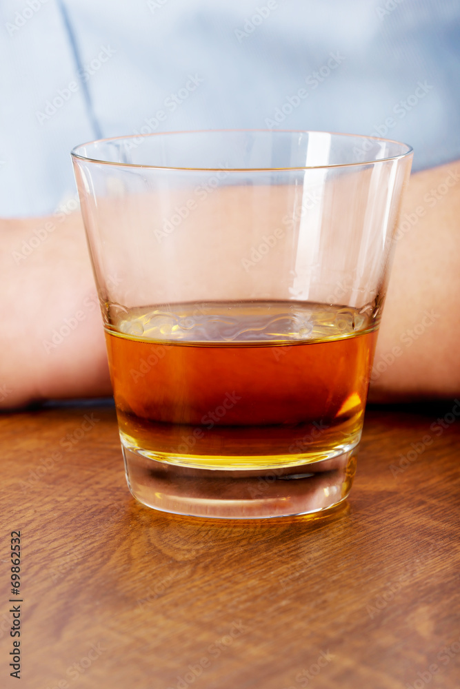 Yound man in depression, drinking alcohol Yound man in depression, drinking alcohol