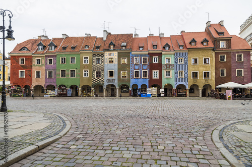 A row of houses from the 16th century at the old market of Pozna photo