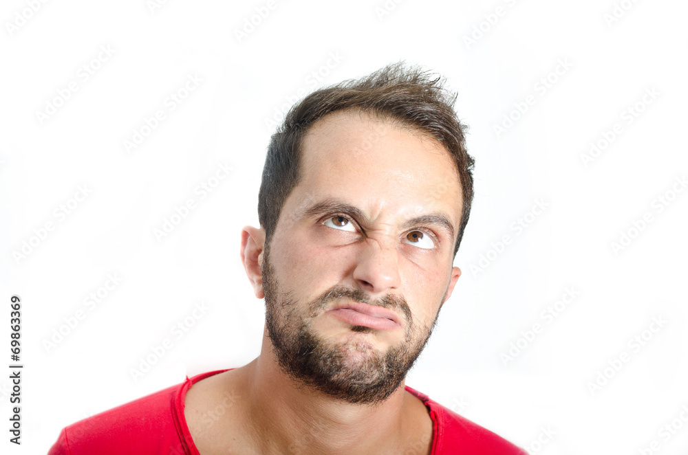 Fototapeta premium ragazzo annoiato che sbuffa