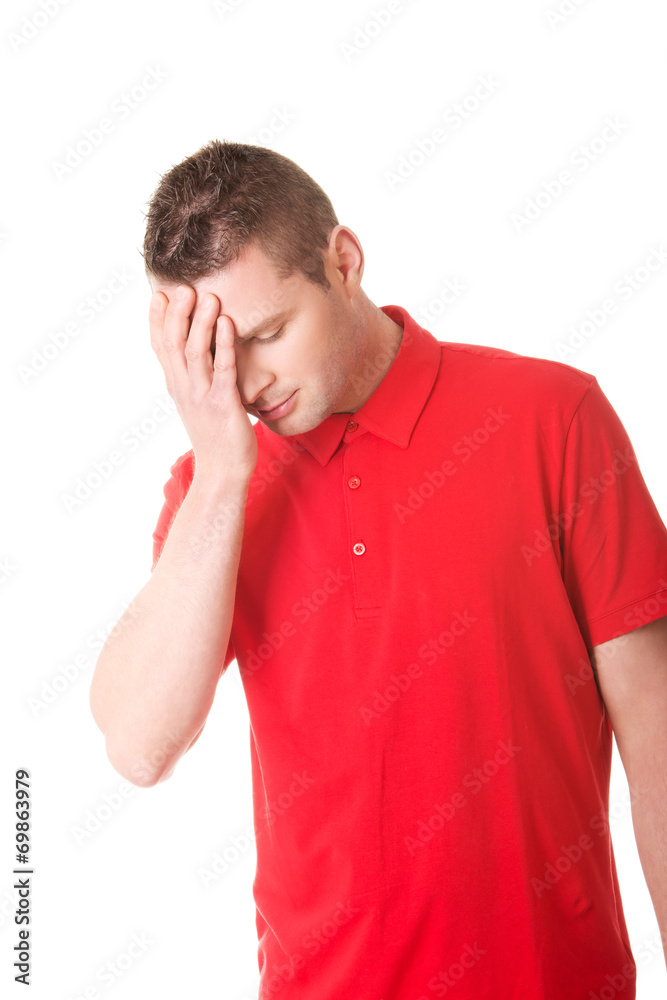 Man with a headache Man with a headache