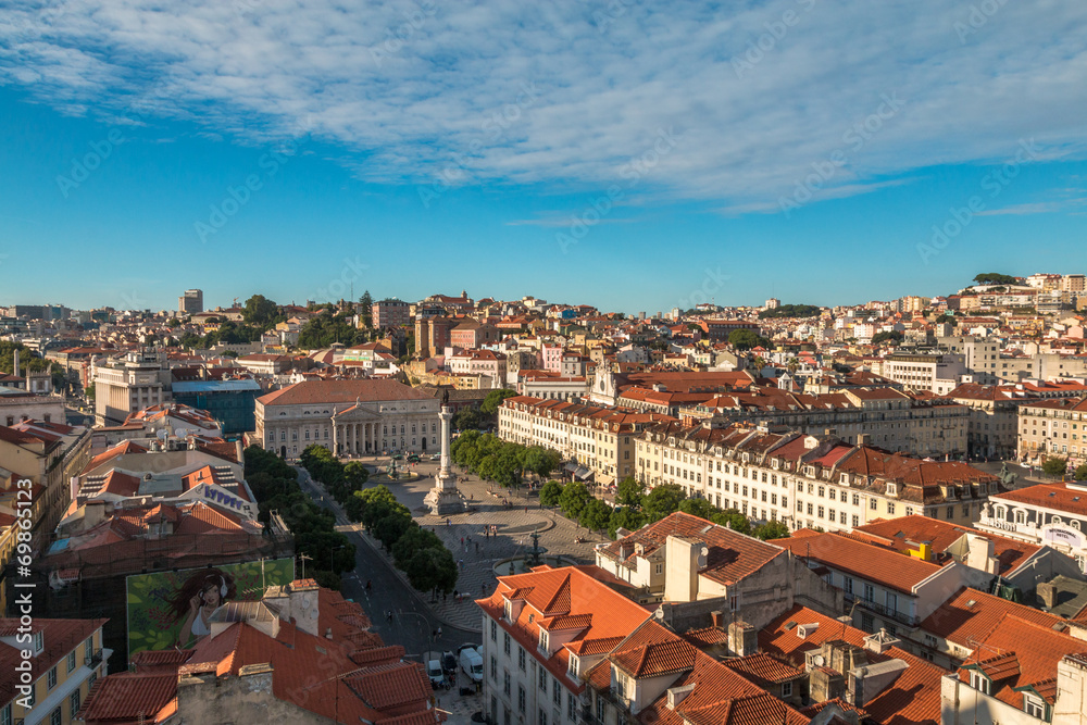 Birds eye view of Lisbon Portugal