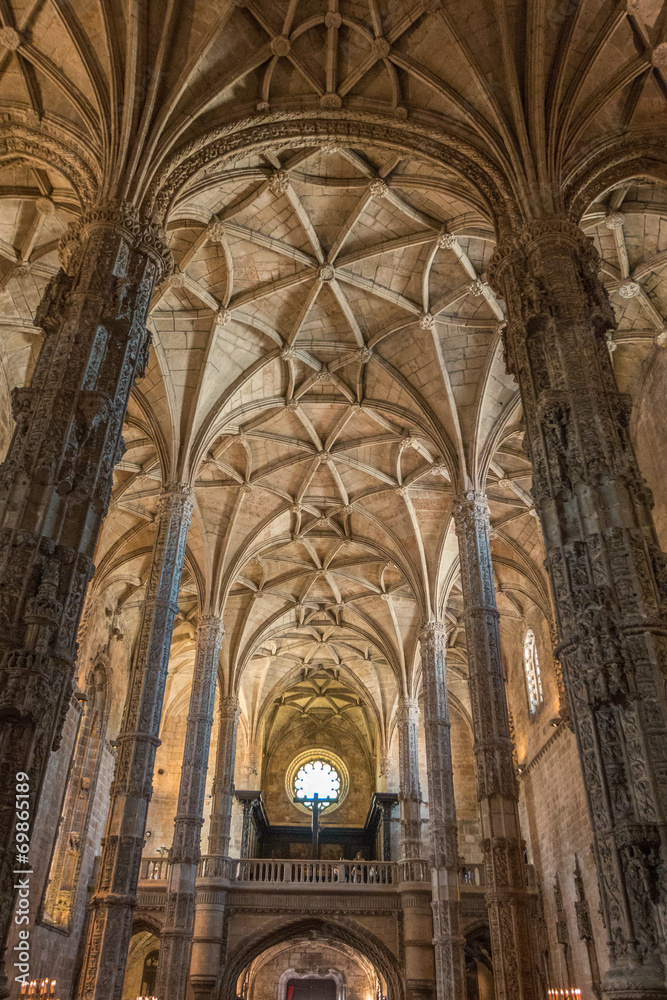 Interior of Belem Cathedral in Lisbon Portugal