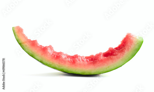 Slice of eaten watermelon