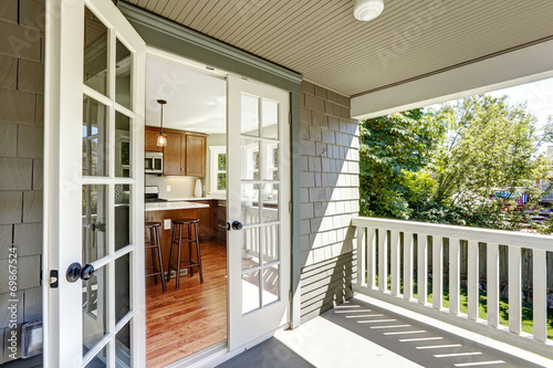 Walkout deck with railings