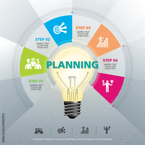 BULB ICON WITH IDEA CONCEPT INFO GRAPHIC