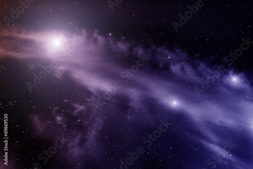 Space with nebula and bright stars.