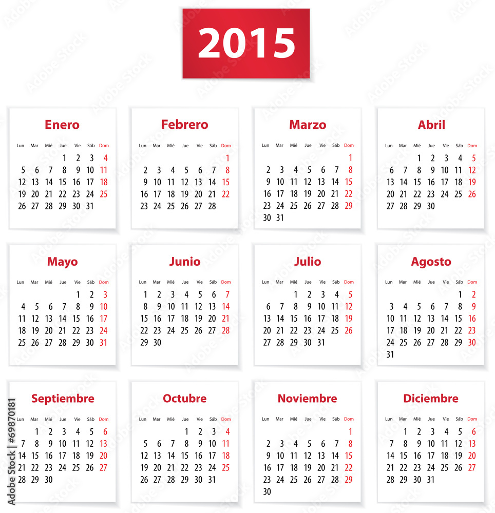 2015 Spanish calendar 2015 Spanish calendar