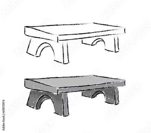 bench sketch, vector illustration