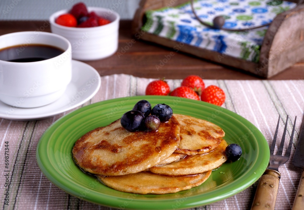 Breakfast plate with pancakes Breakfast plate with pancakes