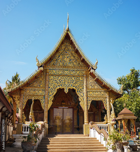 View of Buddha temple in the center of Chiang Mai