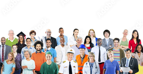 Group of Diverse People with Different Jobs