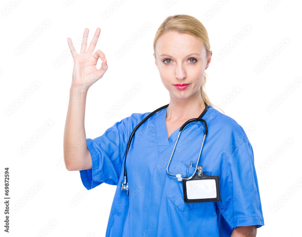 Doctor with ok sign Doctor with ok sign