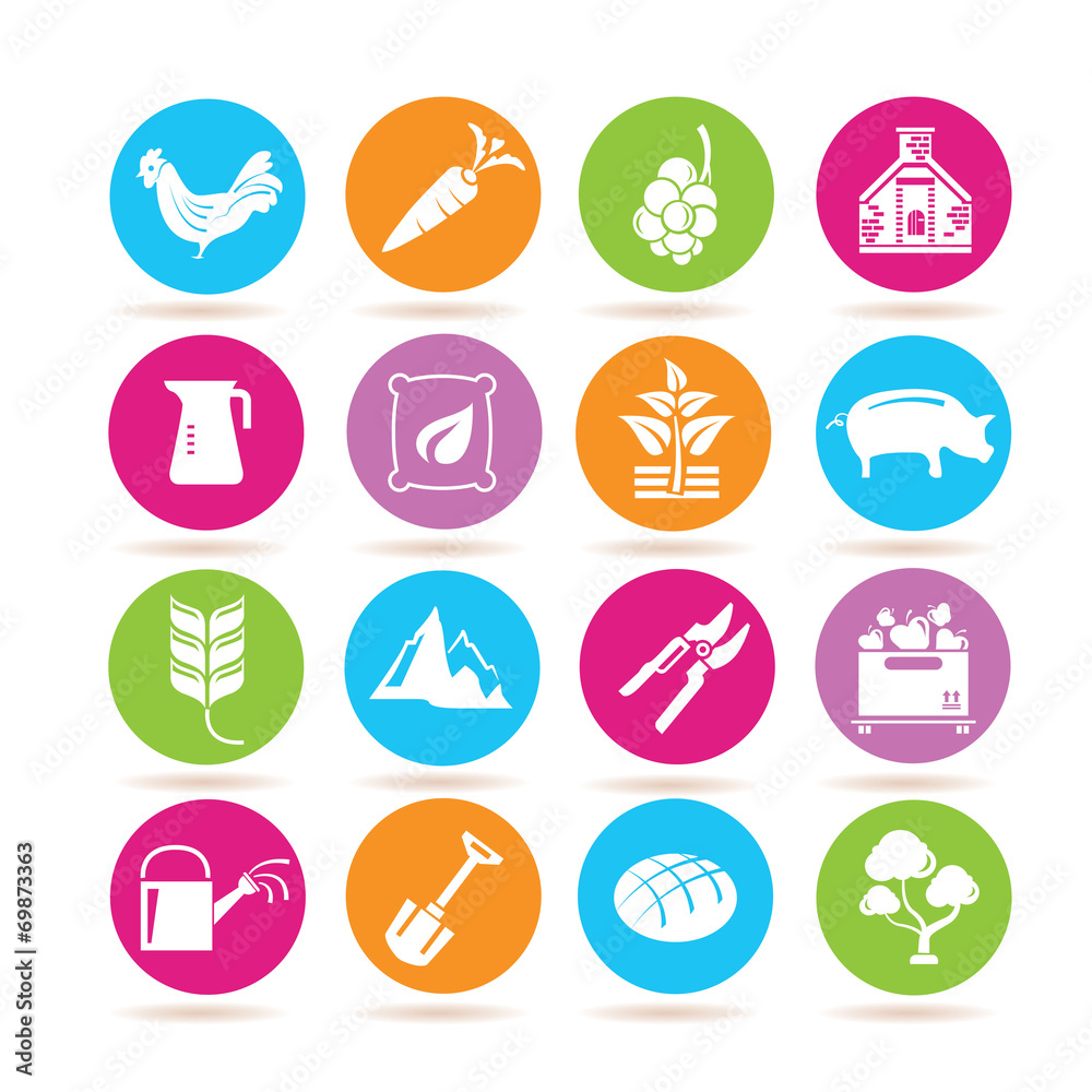 Fototapeta premium agriculture icons
