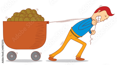 pulling a cart